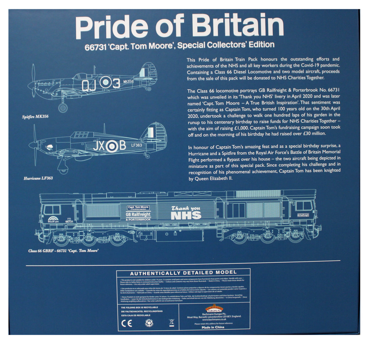 Pre-Owned Pride of Britain Class 66 731 'Thank You NHS' GBRf Train Pack - DCC Sound Fitted