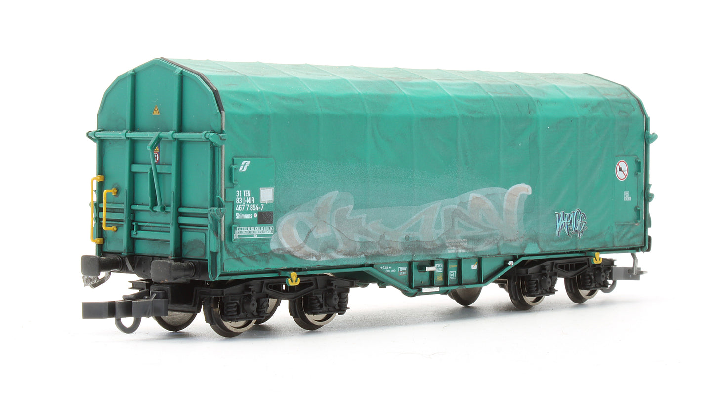 Pre-Owned Set Of 2 Tarpaulin Wagons With Graffiti