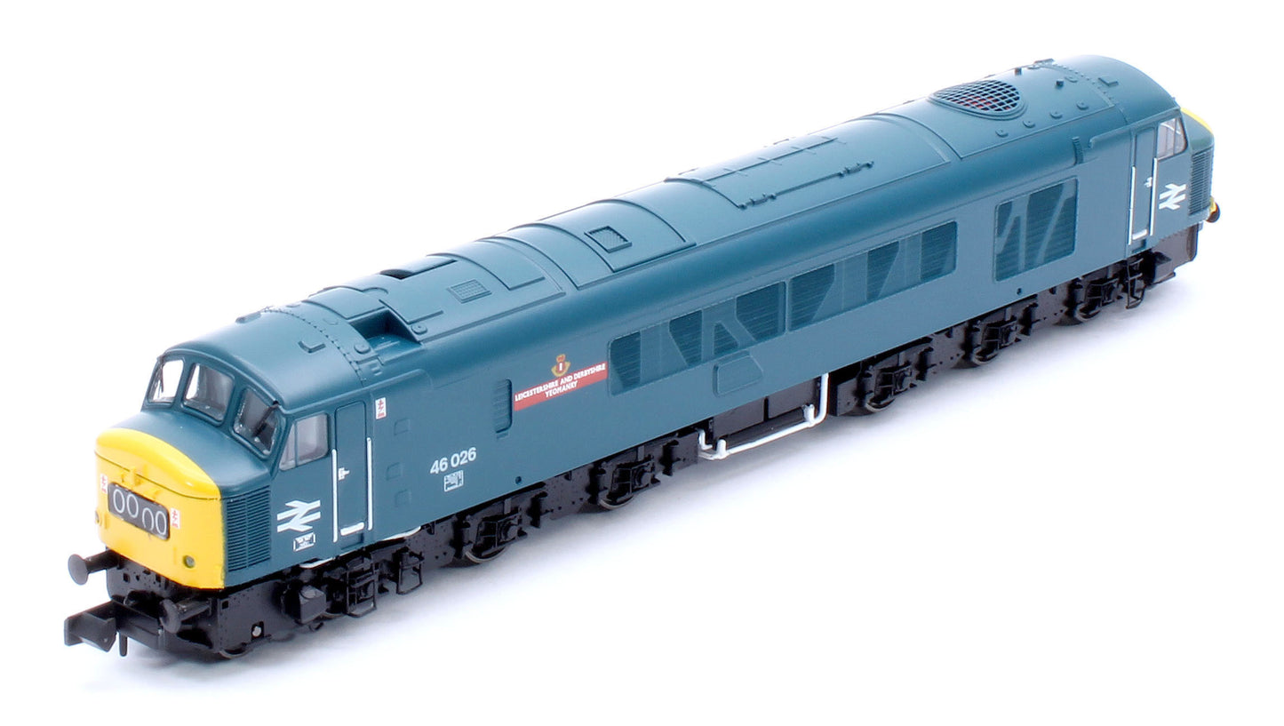 Class 46 46026 "Leicestershire and Derbyshire Yeomanry" BR Blue With Headcode Blinds Diesel Locomotive
