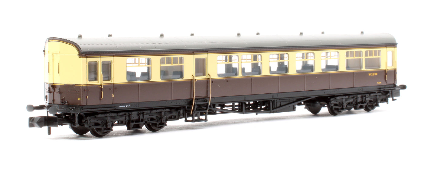 374-614 GWR Hawksworth Auto-Trailer BR (WR) Chocolate & Cream