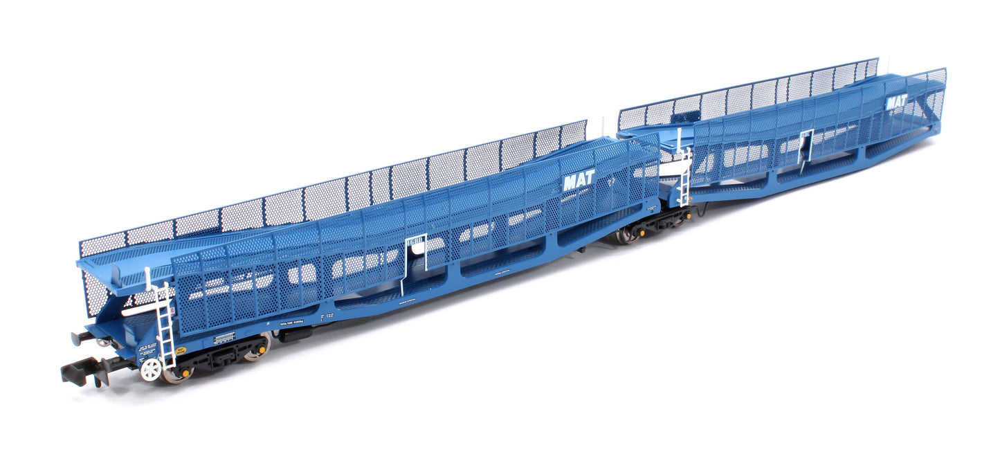 Quad Set Cartic-4 Car Carrier - MAT Blue with Mesh Screens (Set A)