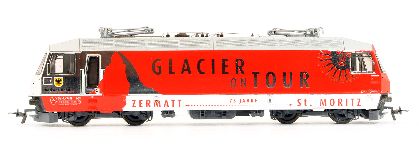 Pre-Owned RhB Ge 4/4 III 651 'Glacier On Tour' Electric Locomotive