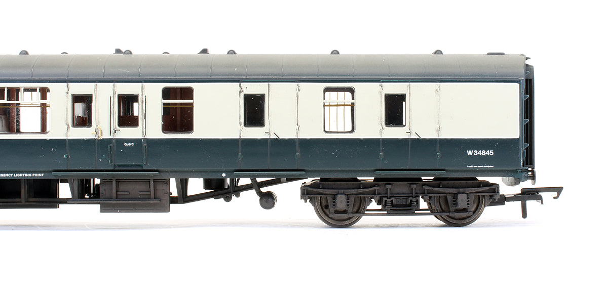Pre-Owned BR Blue & Grey MK1 Corridor Brake 2nd Class Coach 'W34845' - Custom Weathered