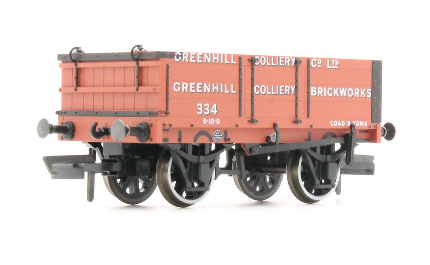 Pre-Owned OR76MW4008 4 Plank Mineral Wagon - Greenhill Colliery No.334