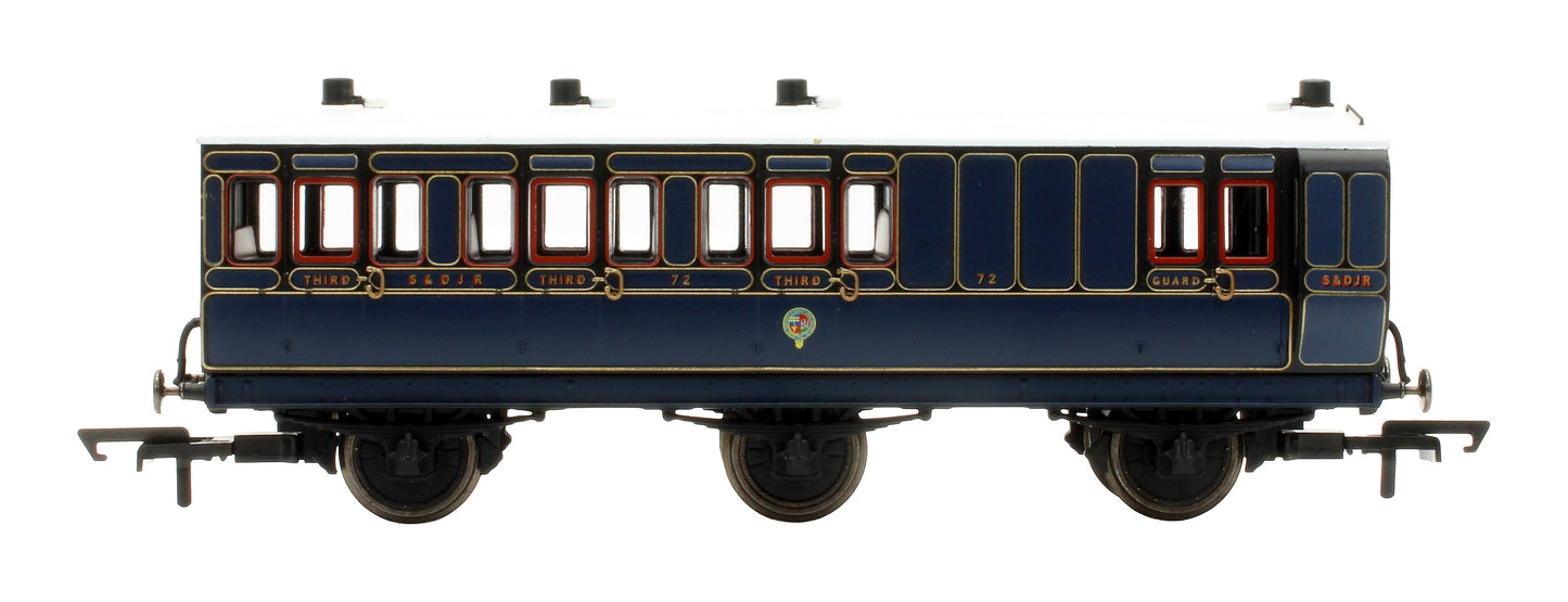 Pre-Owned R40300 6 Wheel Brake Coach 3rd Class S&DJR 'No 72'