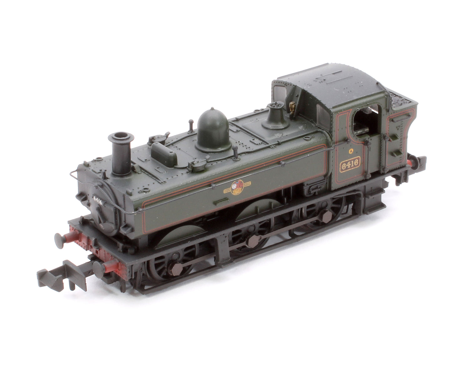 GWR 64XX Pannier Tank 6416 BR Lined Green (Late Crest) Steam Locomotive - Weathered