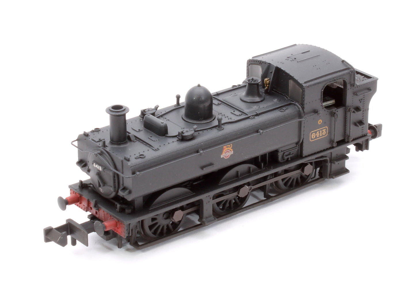 GWR 64XX Pannier Tank 6413 BR Black (Early Emblem) Steam Locomotive - Weathered