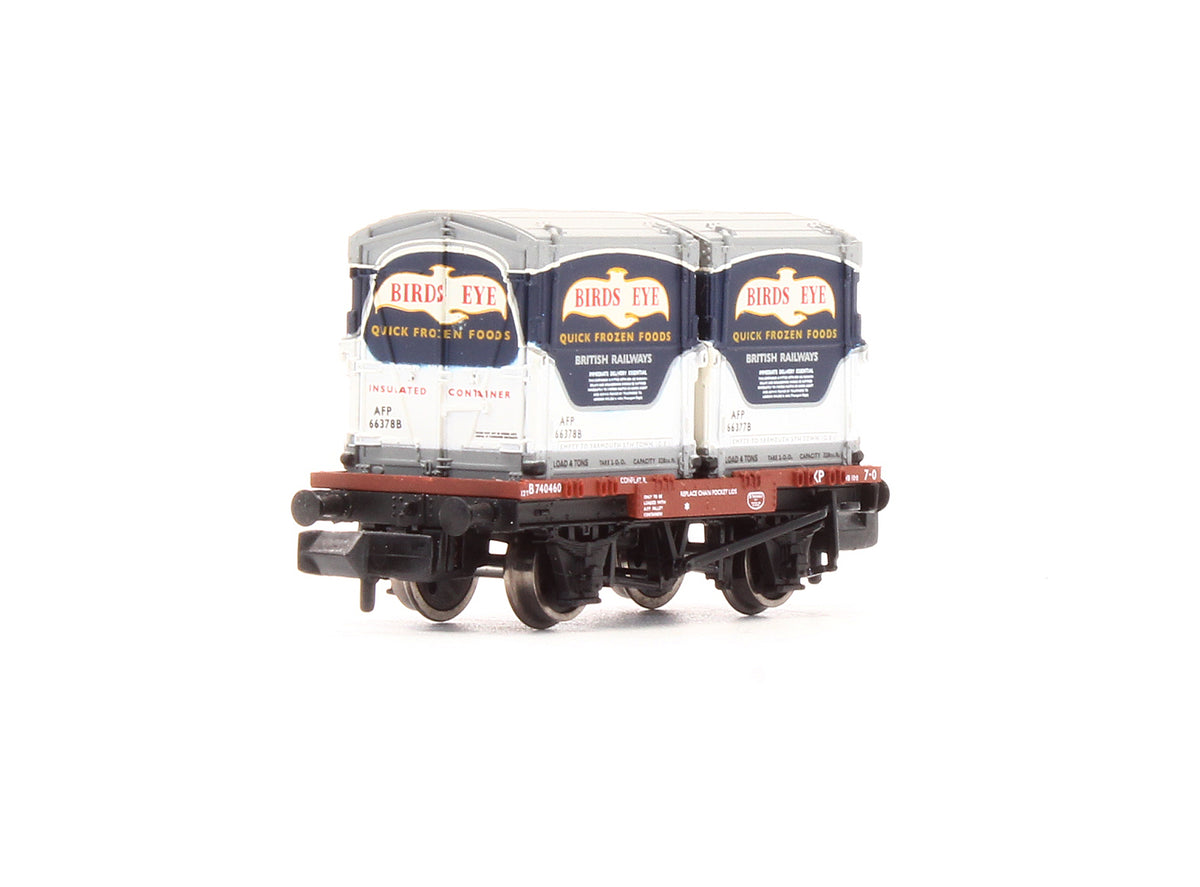 Pre-Owned 377-341B Conflat Wagon With AF Containers 'Birds Eye'