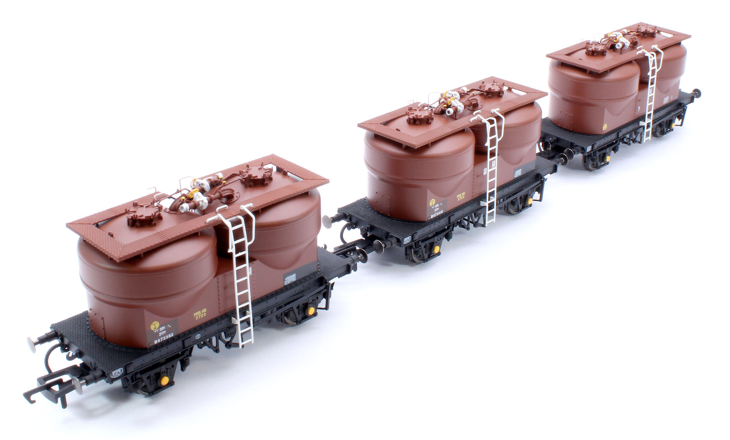 Set of 3 Prestwin Silo Wagons in BR Bauxite - TOPS
