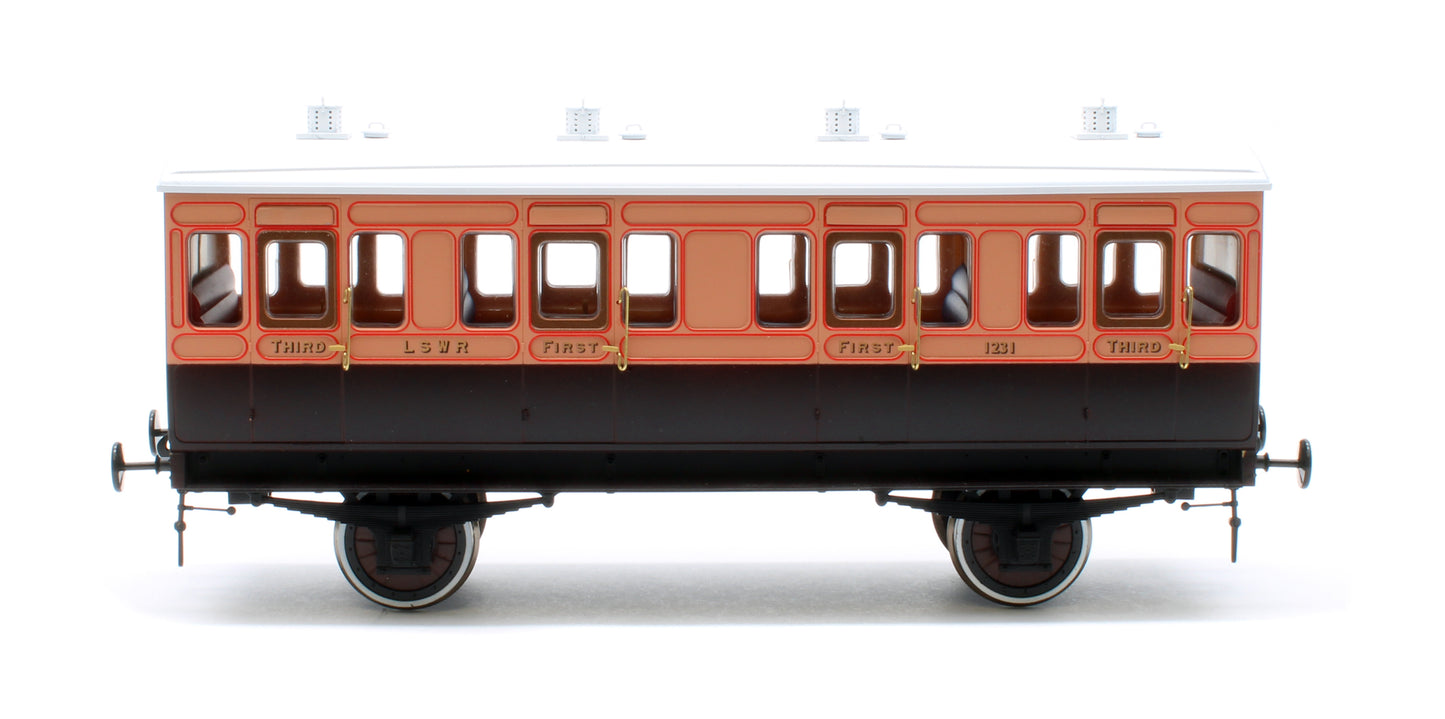 7P-020-350 Stroudley 4 Wheel LSWR suburban oil lit Composite 1231