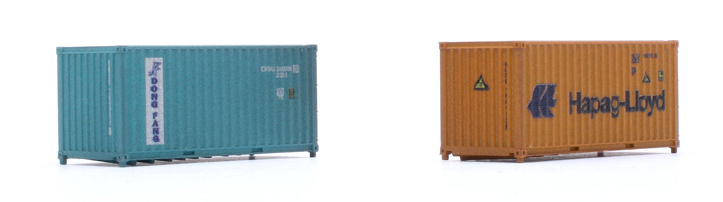 20ft Container Set (2) Hapag-Lloyd/Dong Fang - Weathered