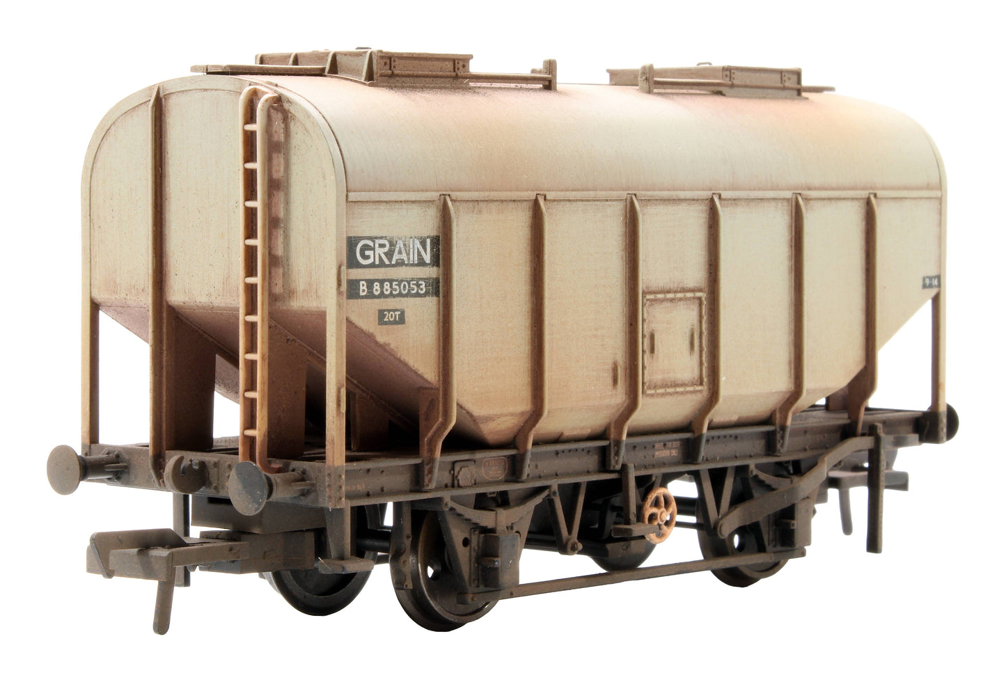 Pre-Owned 38-600 21 Ton Grain Hopper Wagon BR Grey 'B885053' - Custom Weathered