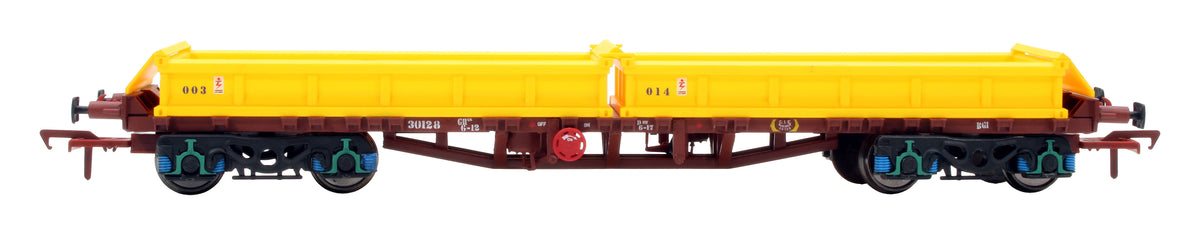 Pre-Owned IRM1070-A CIE / IR 42ft Bogie Flat Wagons with Spoil Boxes - Set of 2
