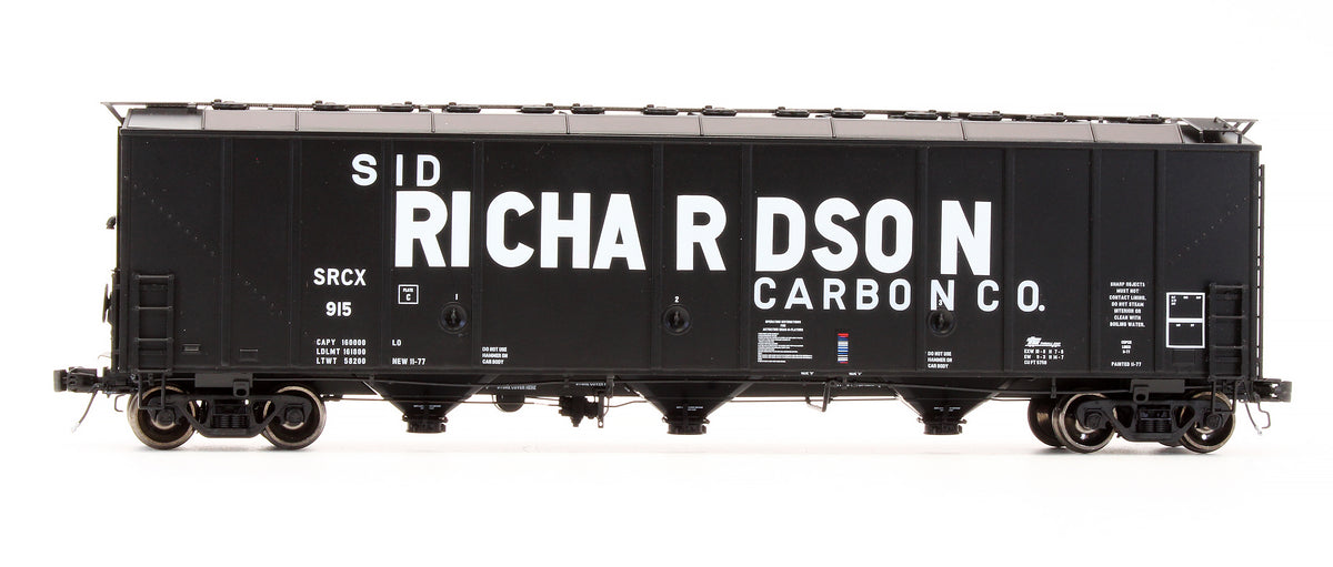 Pre-Owned SXT30317 Thrall 5750cf Carbon Black Covered Hopper (Late 70s Body 22 Hatch) Sid Richardson Co SRCX - Road #915