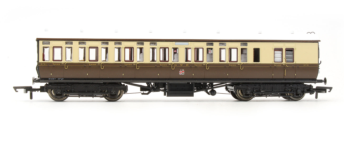 Pre-Owned GWR Toplight Mainline City Twin City Chocolate & Cream 3rd Brake 3751 Set 3