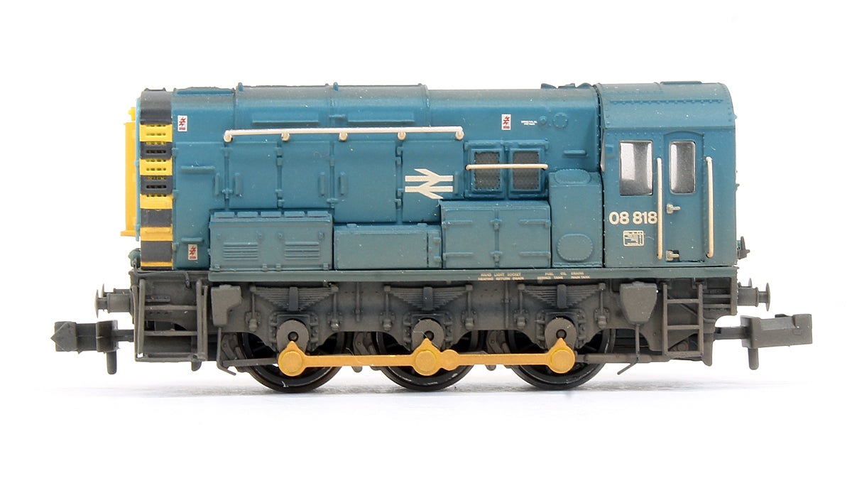 Pre-Owned Class 08818 BR Blue With Wasp Stripes Diesel Shunter Locomotive (Weathered)