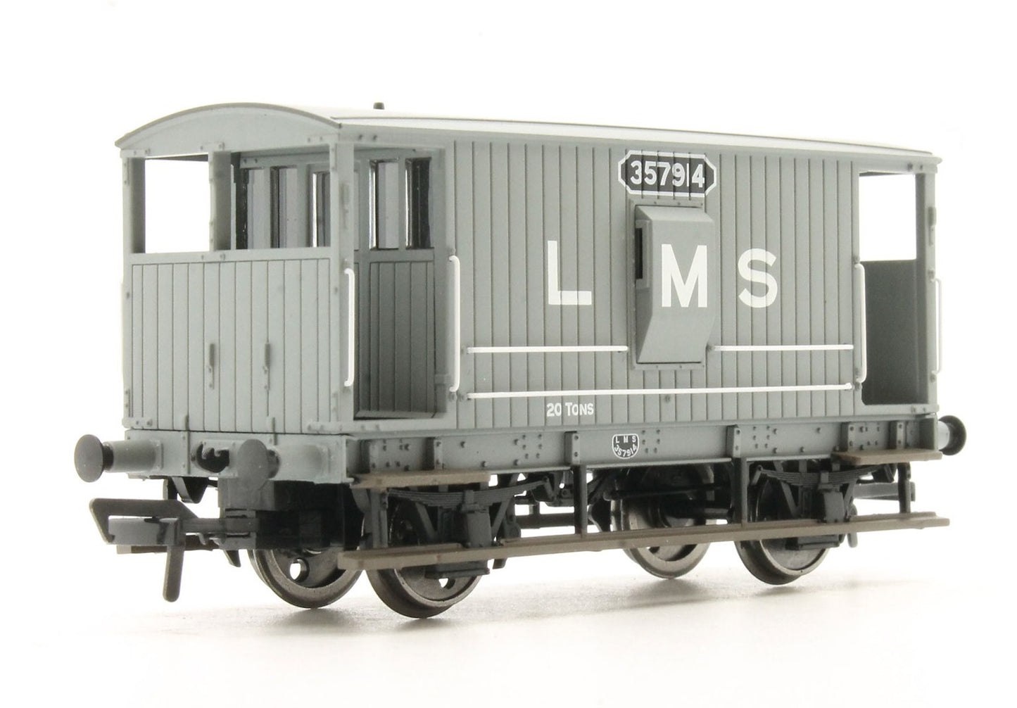 Pre-Owned 38-552A Midland 20T Brake Van LMS Grey (with Duckets) No.357914