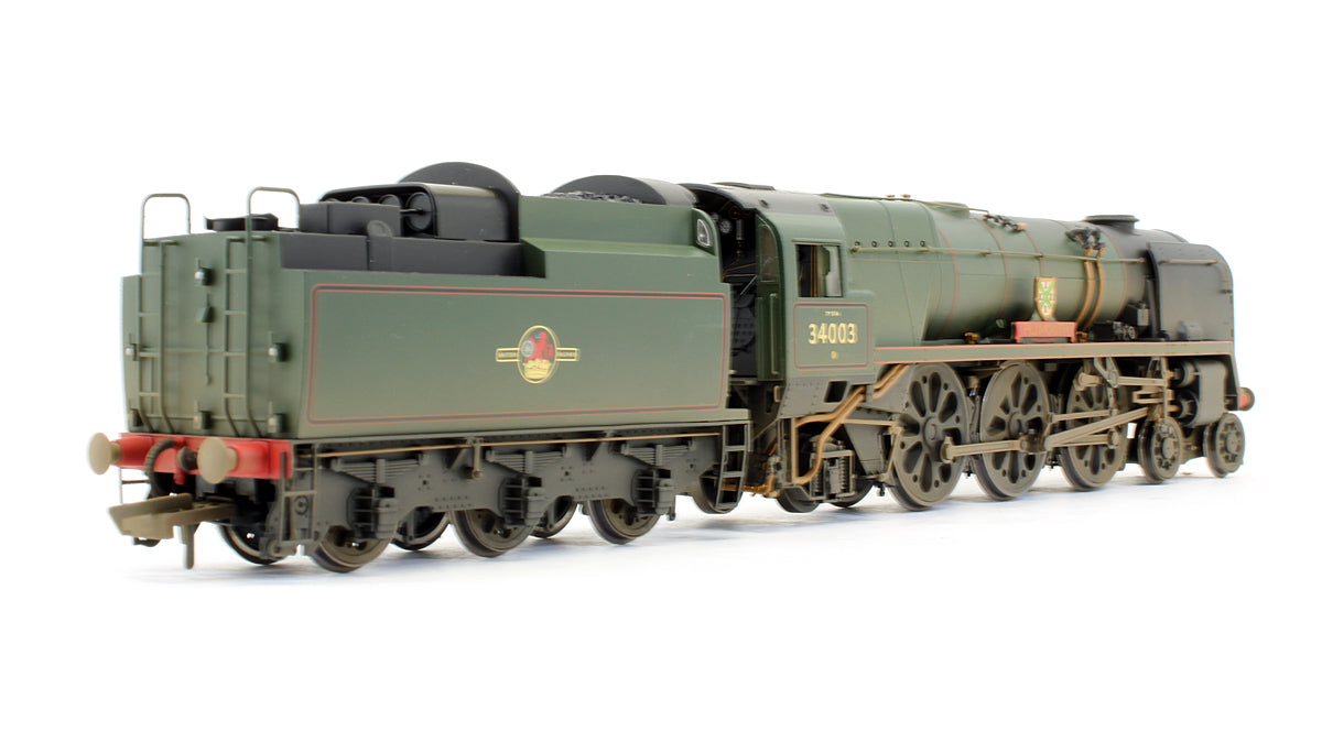 Pre-Owned R2584 BR Green 4-6-2 Rebuilt West Country Class 'Plymouth' 34003 Steam Locomotive - Weathered - DCC Fitted