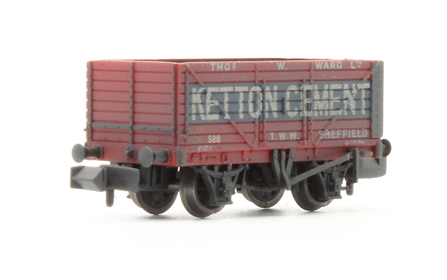 Pre-Owned 8 Plank Wagon 'Ketton Cement' Red S88- Weathered