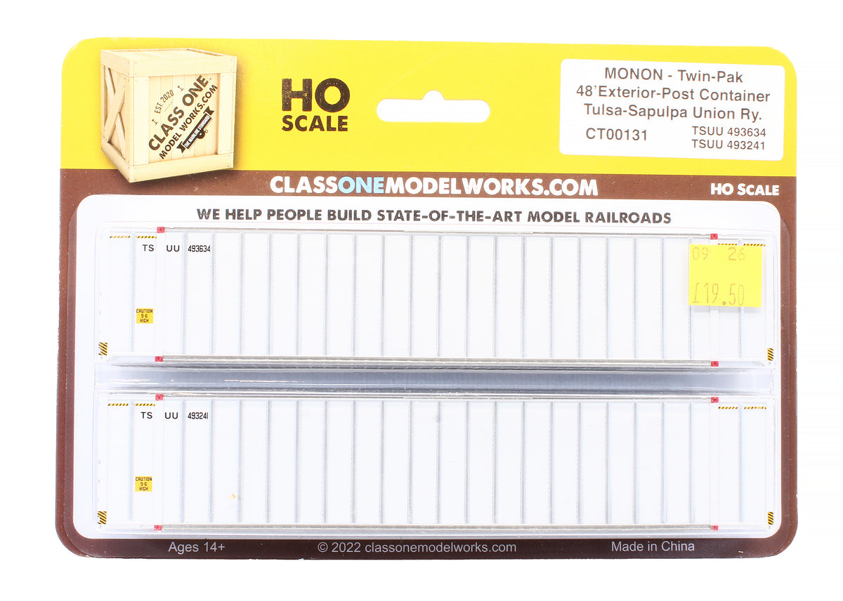 Pre-Owned CT00131 MONON Twin Pack 48' Exterior-Post Container Tulsa-Sapulpa Union Ry