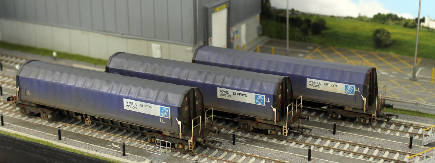PXA01 TP(C)W Set of 3 PXA Steel Coil Carrier PD Blue with LL Lettering No.3041/3051/3057 - Weathered