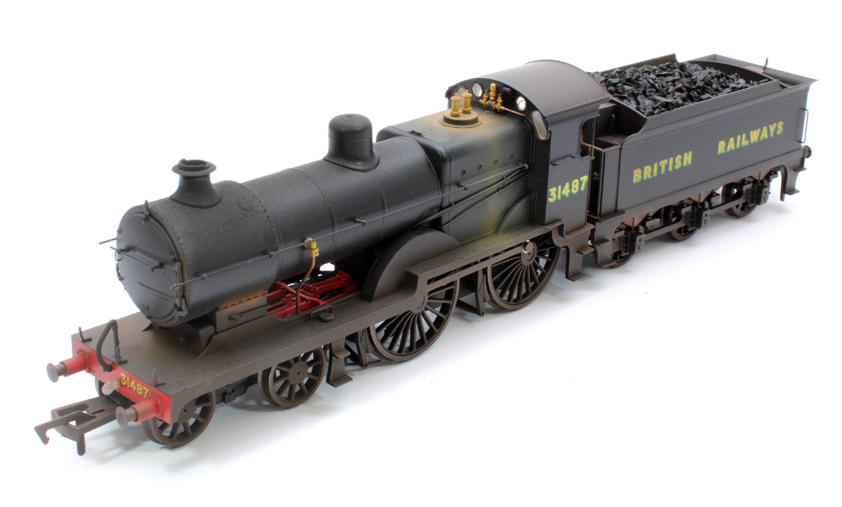 Highly Detailed Premium Weathered SECR Maunsell D1 Class BR Black (Sunshine Lettering) 4-4-0 Steam Locomotive No.31487
