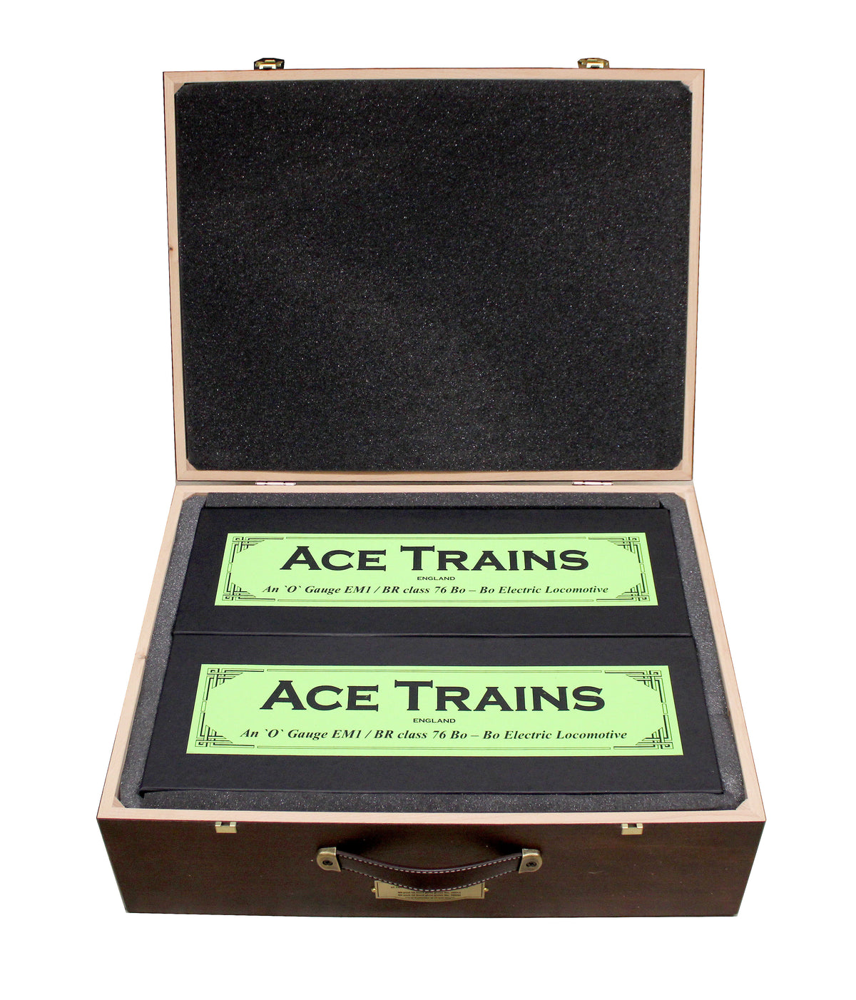 E/49-GS3 "EM1" 26030 & 26012 BR Class 76 Lined Gloss Green with Small Yellow Ends Electric Locomotives Wooden Box Presentation Set - Set 3