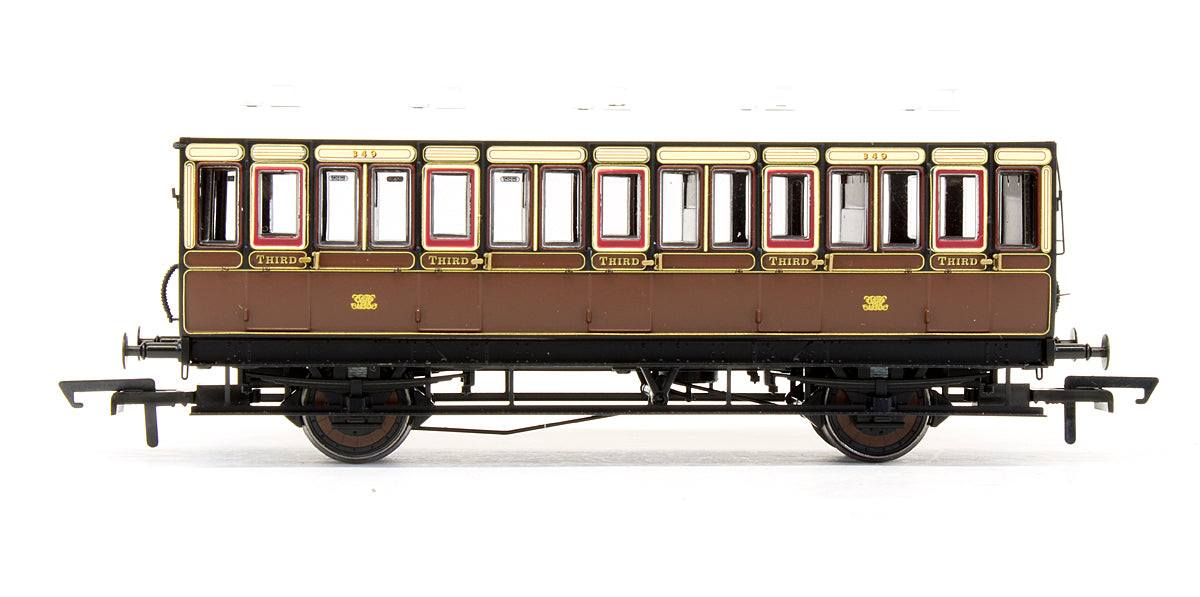 Pre-Owned 4 Wheel 3rd '349' In GWR Chocolate & Cream - With Working Lighting