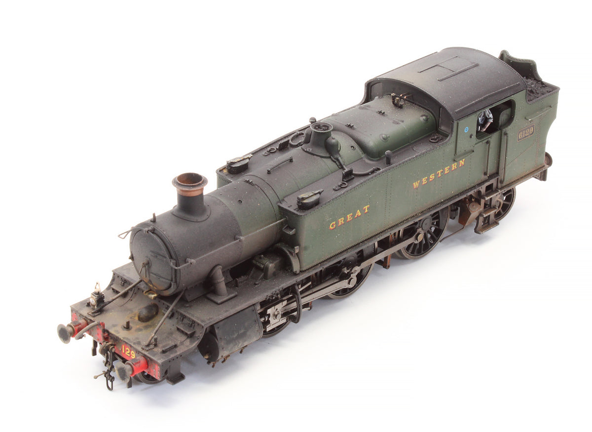 Pre-Owned 4S-041-002 Large Prairie 2-6-2 Tank Locomotive #6129 in Green lettered Great Western - Custom Weathered