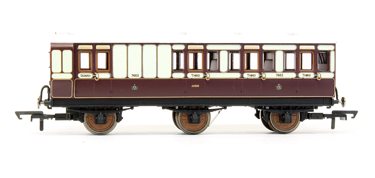 Pre-Owned LNWR 6 Wheel Brake 3rd Class Coach No.7463 - With Lights