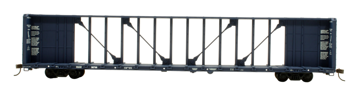 Pre-Owned 932-24129 72' Centerbeam Flat Car SSAM/WC Blue - 2-Pack