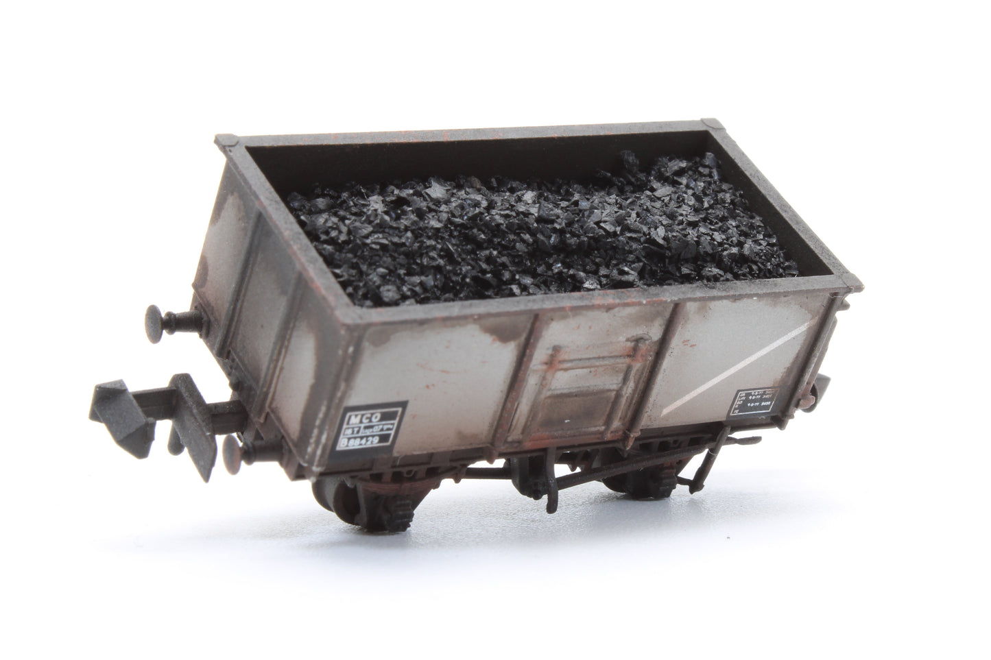 Pre-Owned BR 16T MCO Steel Mineral Wagon BR Grey (TOPS) No. B88429 (With Load) - Custom Weathered