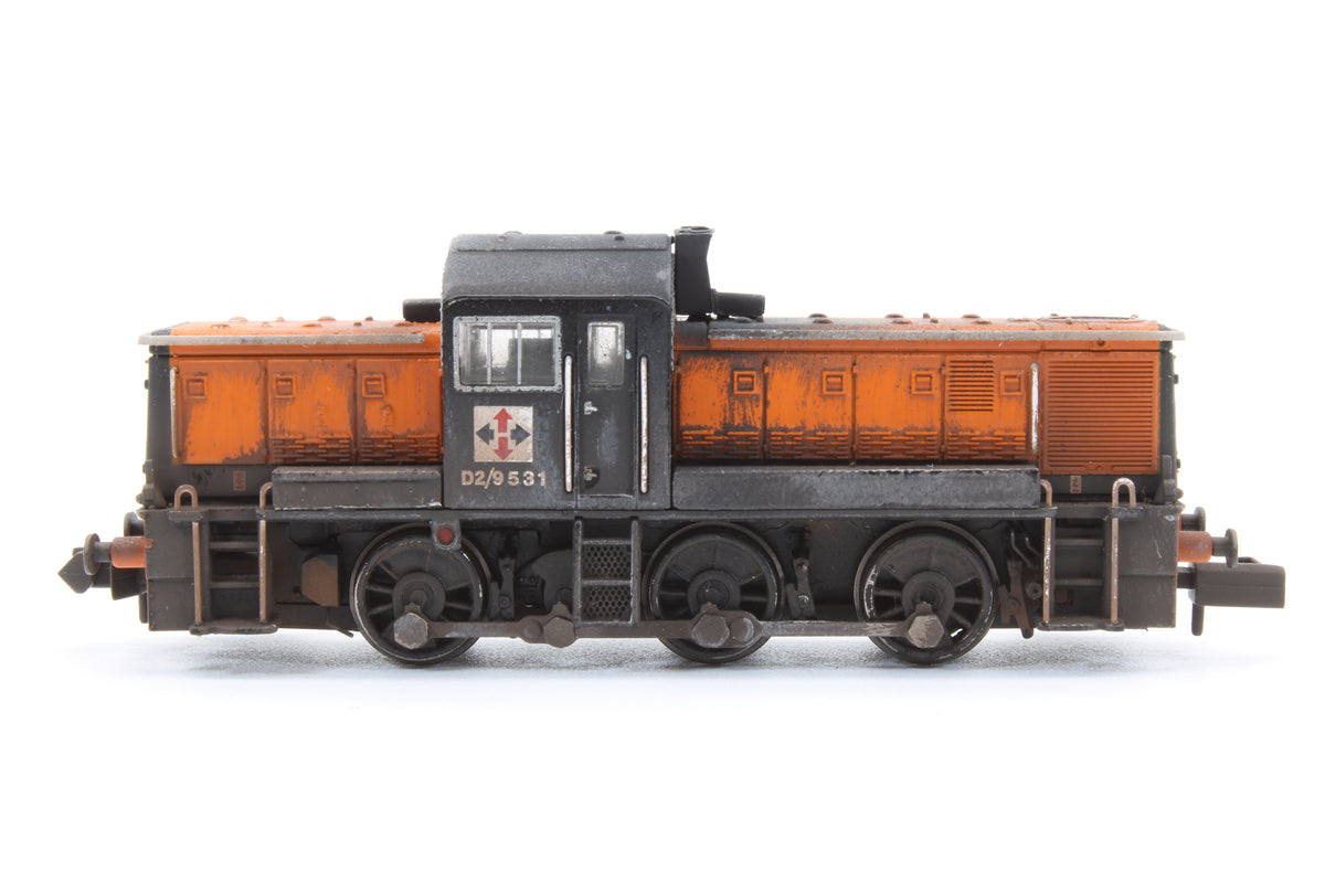 Pre-Owned Class 14 D2/9531 NCB British Oak Orange & Black Diesel Locomotive - Custom Weathered - DCC Sound