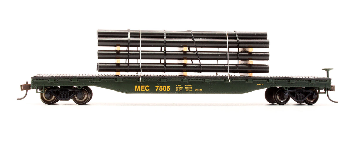 Pre-Owned 18903 Flat Car With Pipe Load Maine Central - Road #7505