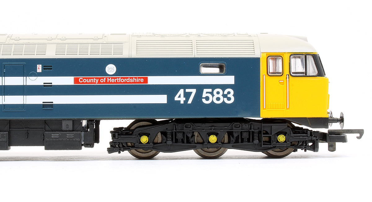 Pre-Owned BR Large Logo Blue With Extended White Body-Stripes Class 47583 'County Of Hertfordshire' Diesel Locomotive (Limited Edition)