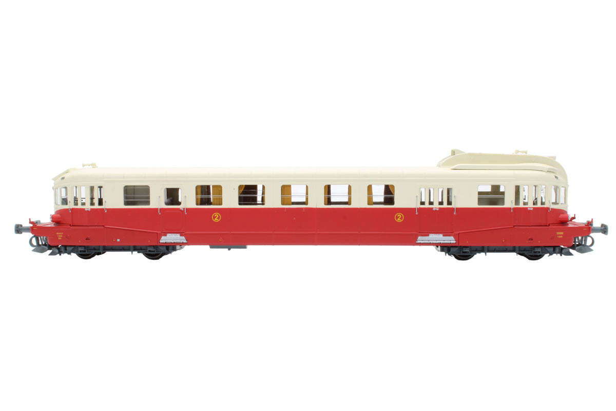 Pre-owned French Renault Railcar Class VH X-2119 ex-ETAT NÎMES, Red-Cream, hunting stones - DCC Fitted