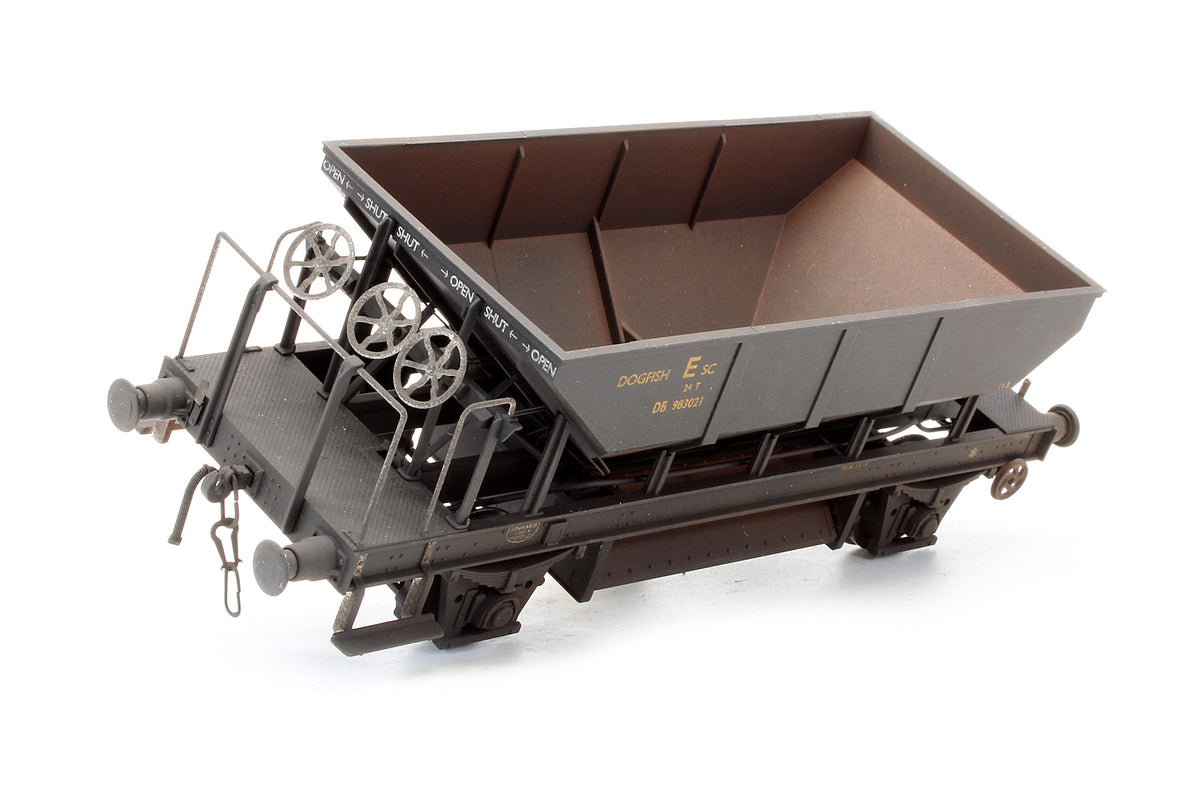 Pre-Owned BR Black Dogfish Ballast Hopper Wagon DB983021 - Custom Weathered