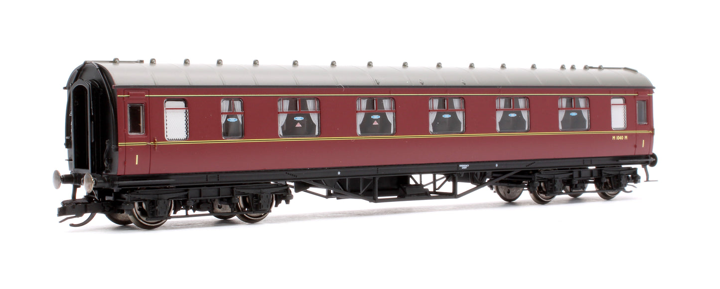 LMS Period III 57' Corridor First Coach BR Maroon M1040M