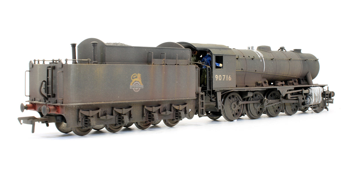 Pre-Owned WD 2-8-0 Austerity '90716' BR Black Early Emblem Steam Locomotive - Renumbered & Custom Weathered