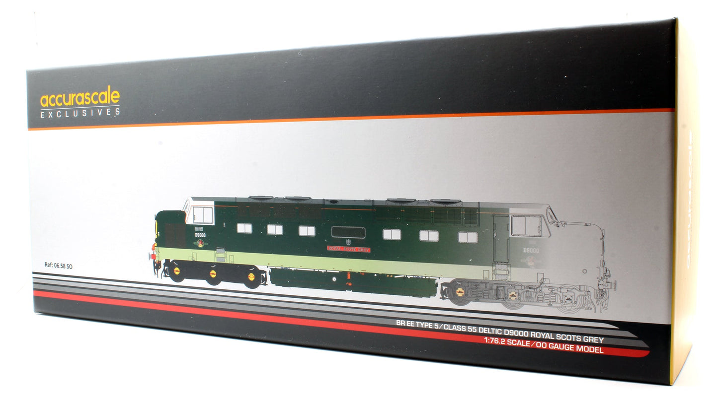 Pre-Owned ACC2790 Class 55 Deltic 'Royal Scots Grey' D9000 BR Green/Cantrail (VXC) Diesel Locomotive (Limited Edition)
