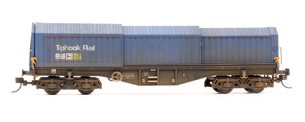 Pre-Owned B747H Telescopic Steel Hood Wagon Tiphook Rail 089 9 066-0 - Custom Weathered
