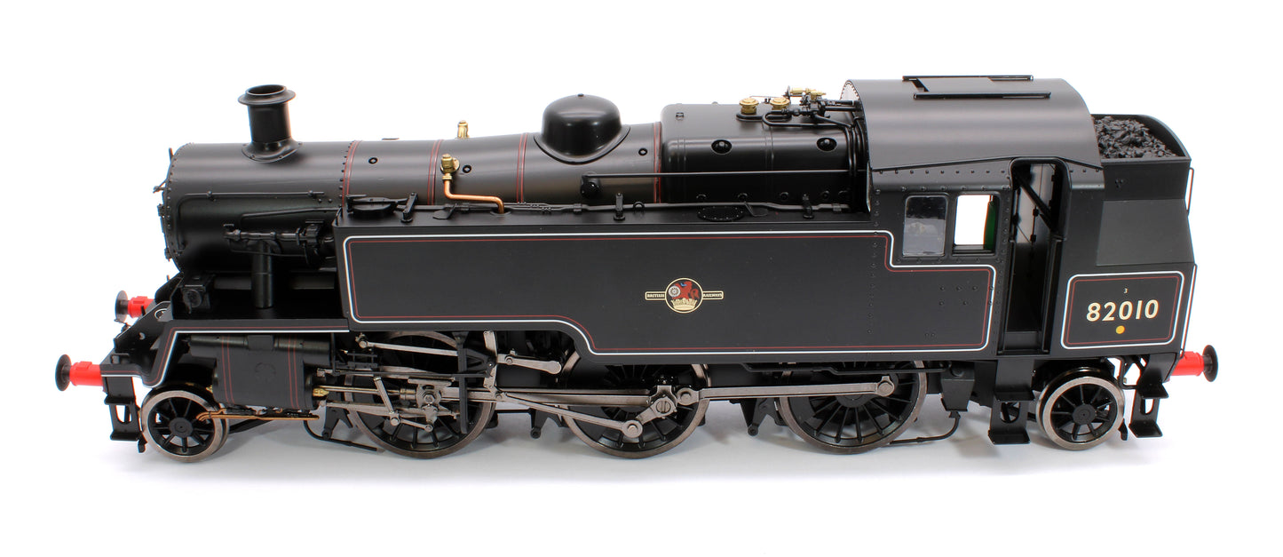British Railways Standard 3MT 2-6-2T Lined Black Late Crest 82010 - Steam Tank Locomotive