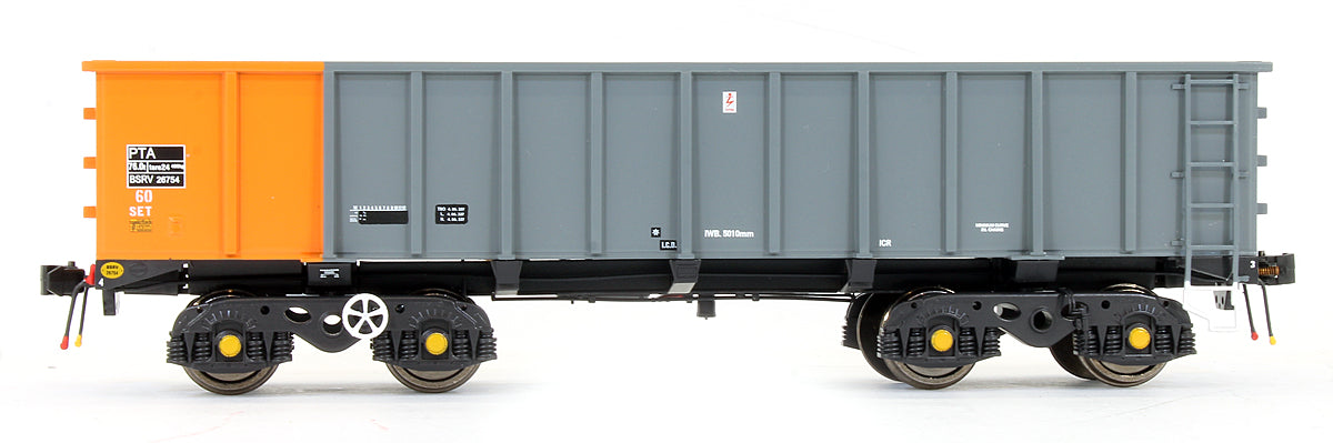 Pre-Owned PTA/JTA+JUA Bogie Tippler Wagon Pack BSC Grey / Orange (Inner)