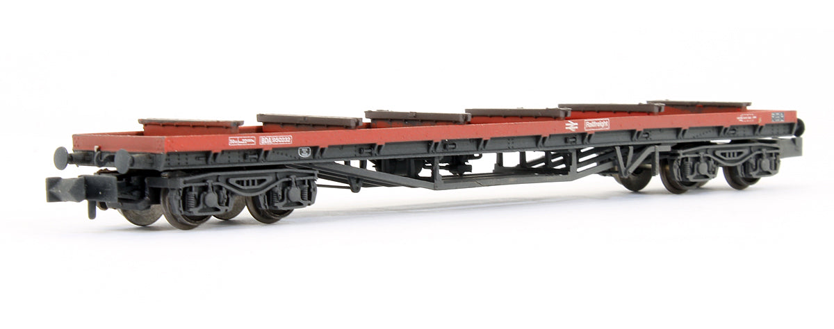 Pre-Owned BDA Bogie Bolster Wagon BR Railfreight Red With Load (Weathered)