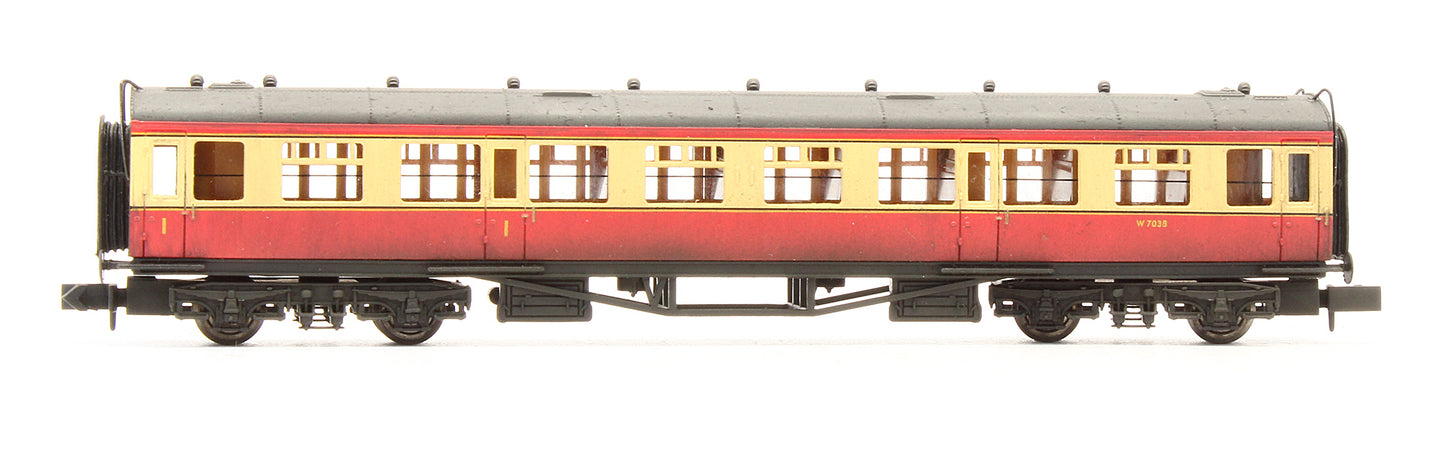 Pre-Owned BR Carmine & Cream Collett Composite Coach 'W7038' - Custom Weathered