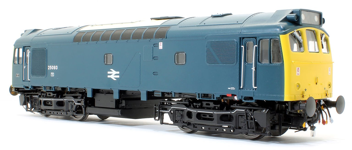 Pre-Owned Class 25 093 (ScR/LMR) BR Rail Blue with bodyside numbers (single, centrally placed double arrows) and domino headcodes Diesel Locomotive