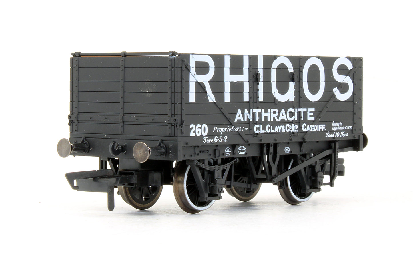 Pre-Owned OR76MW7025 7 Plank Mineral Wagon 'Rhigos' Anthracite Cardiff No.260