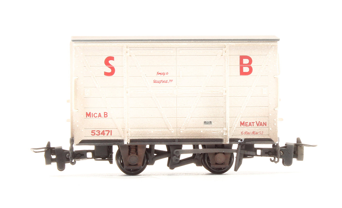 Pre-Owned RNAD Van Statfold Barn Railway White ‘MICA B’ No. 53471 - Custom Weathered