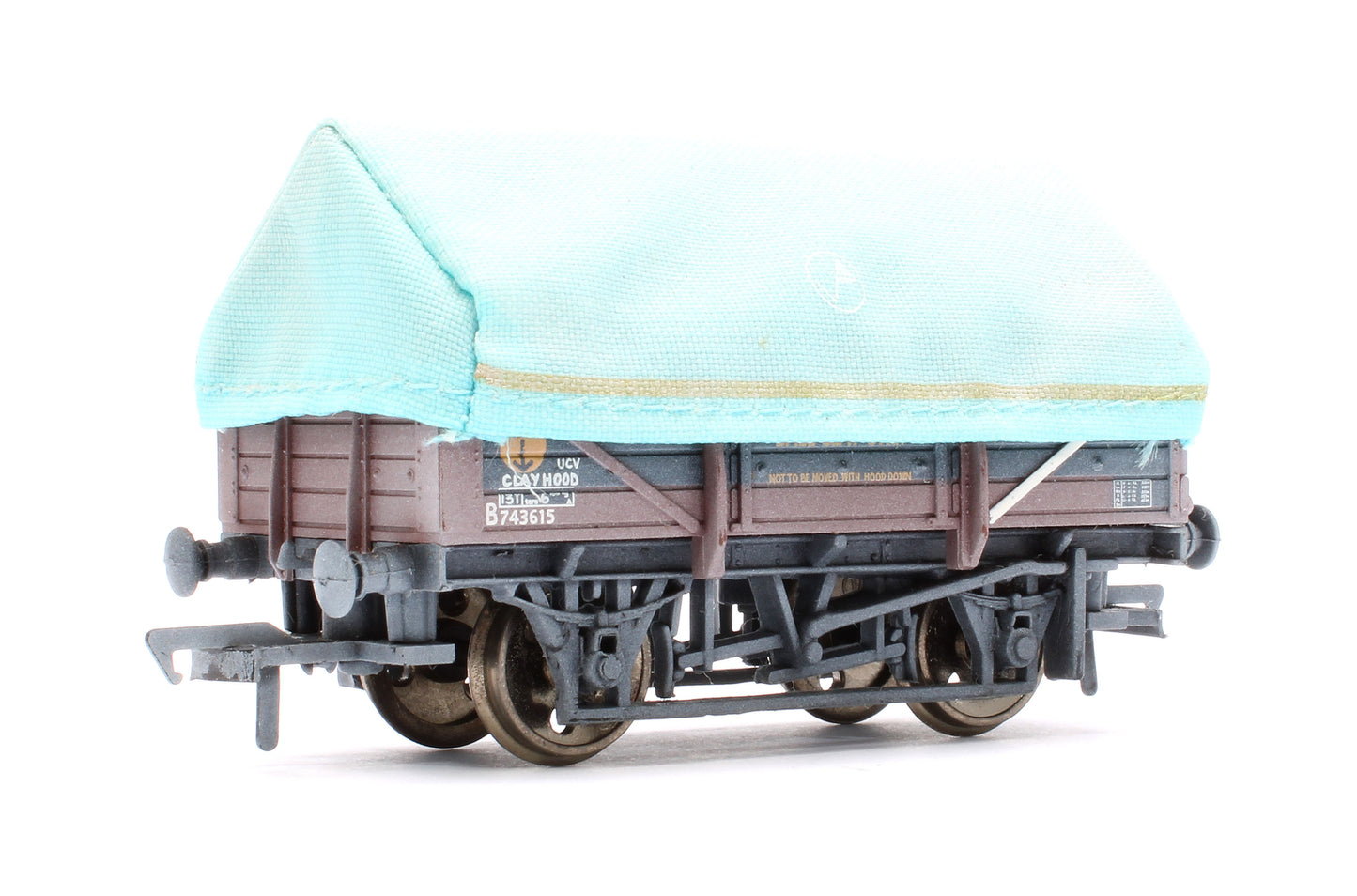 Pre-Owned 5 Plank China Clay Wagon with Hood, BR Bauxite 'B743615' - Weathered