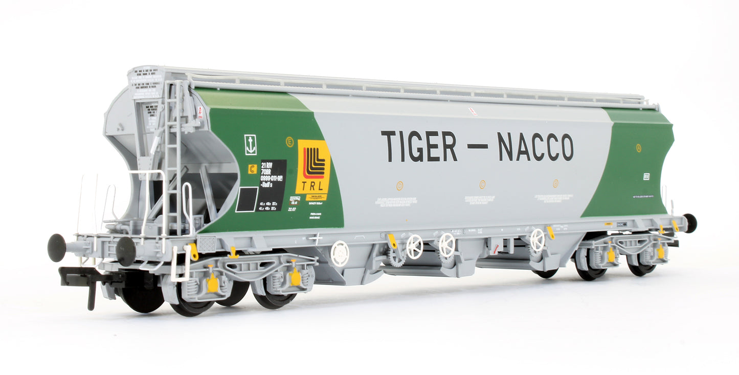 Pre-Owned Polybulk Bogie Hopper Wagon 'Tiger-Nacco' Green & Grey